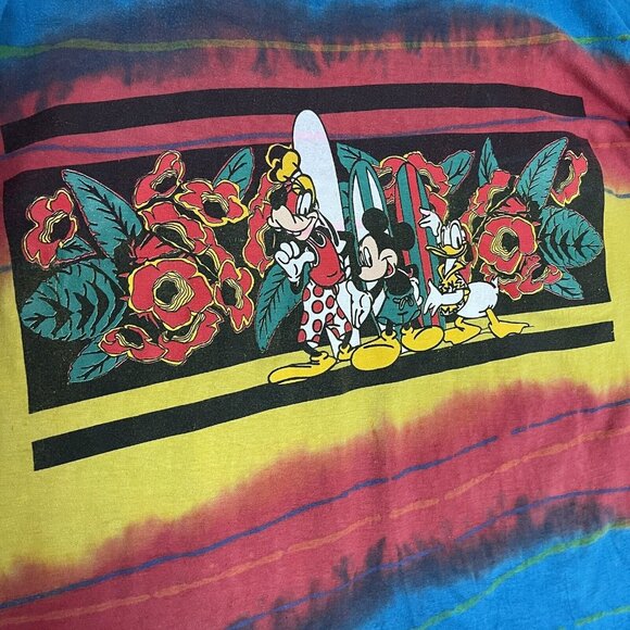 Vintage Disney Unlimited Shirt Men XXL Tie Dye Jem Mickey Goofy Donald Surfboard - Picture 11 of 16